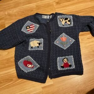Signature‎ by northern isles hand embroidered vintage patchwork cardigan